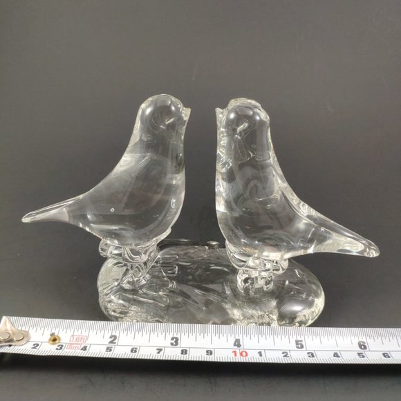 Vintage Clear Glass Love Birds Figurine - Picture 4 of 10